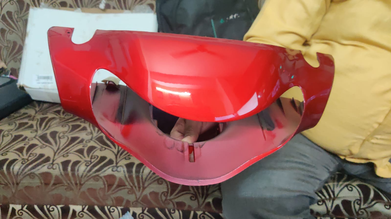 TVS Scooty Headlight Visor Mask Fairing Red TVS Scooty Headlight Visor Mask Fairing Red