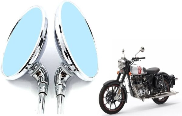 Chrome Rear View Mirrors for Royal Enfield Classic Models - Image 3