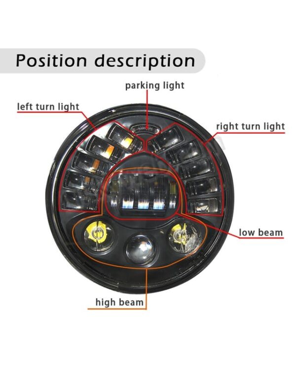 7 Inch Headlight with Indicators - Image 3