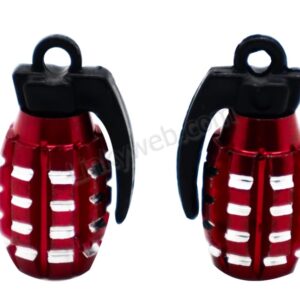 Aluminum Wheel Air Valve Caps Grenade 2Pcs