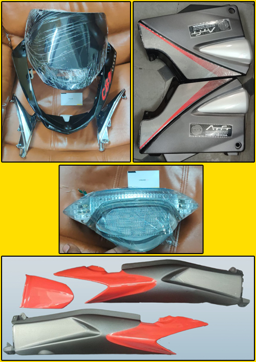Hero CBZ Xtreme Visor Tail Panel Side Panel Tail Light Assembly Combo Hero CBZ Xtreme Visor Tail Panel Side Panel Tail Light Assembly Combo