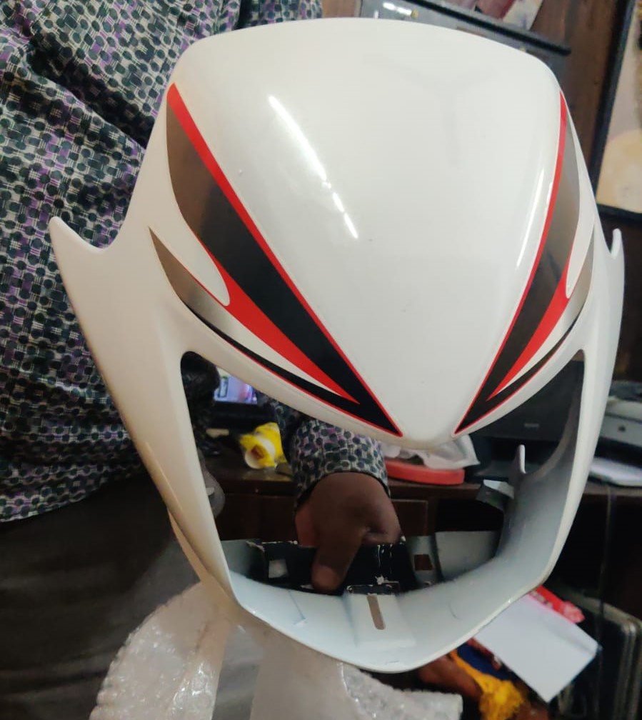 Honda Shine Headlight Visor Mask Fairing White Honda Shine Headlight Visor Mask Fairing White