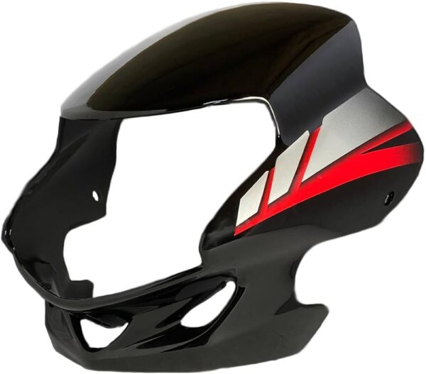 Hero HF Deluxe Headlight Visor Mask Fairing Black Red