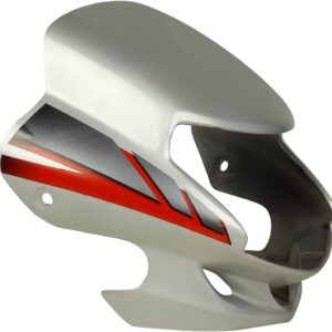 HF Deluxe Visor Silver Red