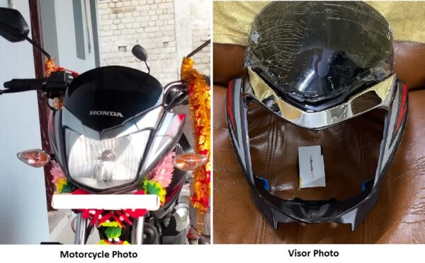 Honda Shine Visor T9 with Garnish - Image 2