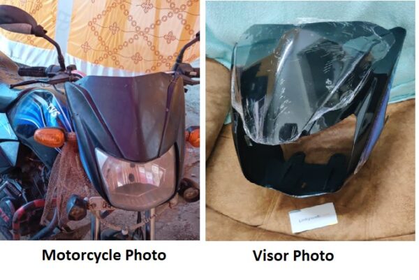 star city 110 black blue visor 2 TVS Star City 110 Headlight Visor Mask Fairing Black Blue