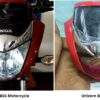 unicorn bs6 red visor2 Honda Unicorn BS6 Headlight Visor Mask Fairing Red