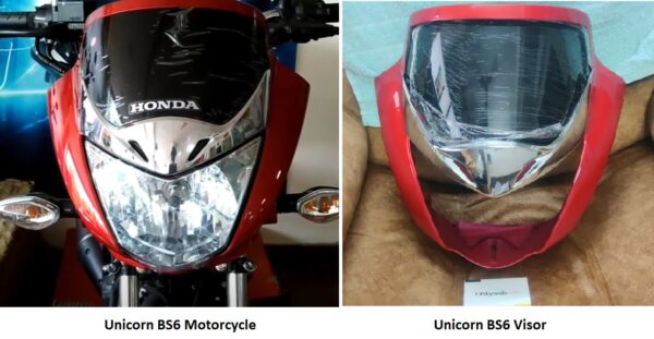 Honda Unicorn BS6 Visor – Red - Image 2