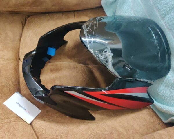 Hero Passion XPro Headlight Visor Black Red Sticker - Linkyweb.com